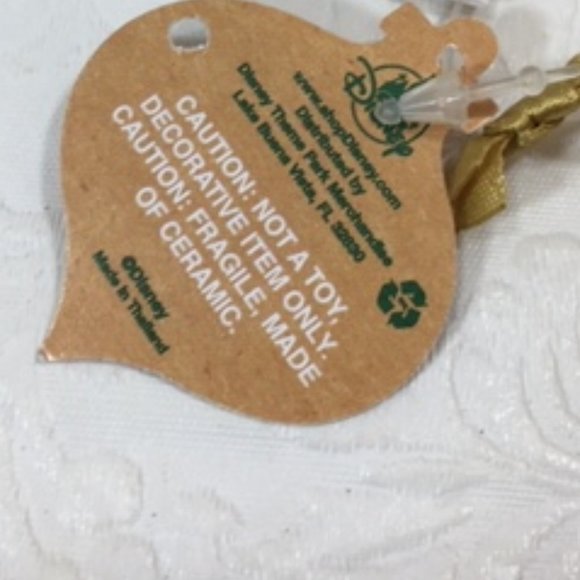 NWT Disney Parks Mickey Mouse Ceramic Christmas 2 Sided Ornament Castle & Wreath - Picture 5 of 8